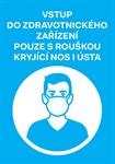 Cedule "Vstup do ZZ pouze s rouškou" A5 (ikona)