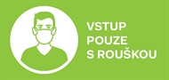 Cedule "Vstup pouze s rouškou" (ikona)